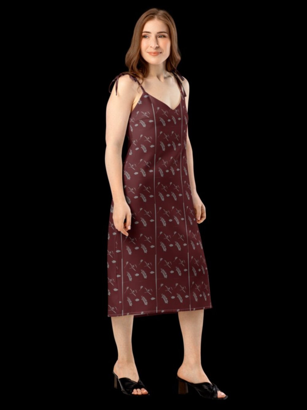 Tie-strap midi dress